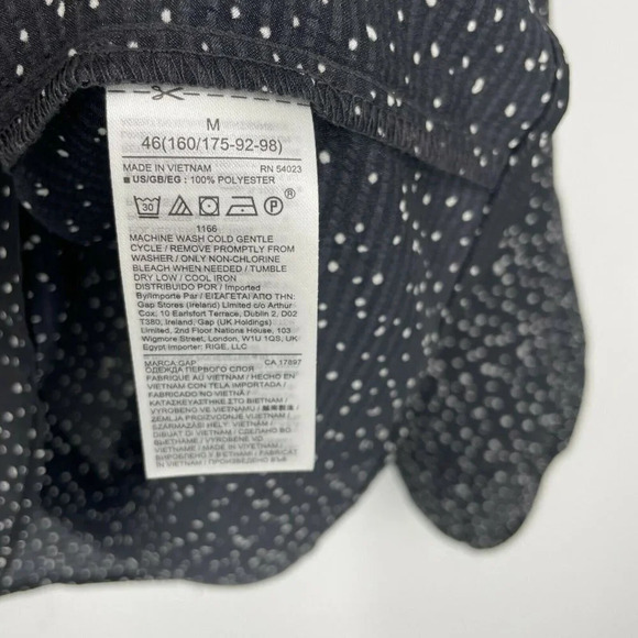 GAP Tops Women's Sz M Black White Polka Dots V Neck Pullover Puffed Long Sleeve - Picture 8 of 8